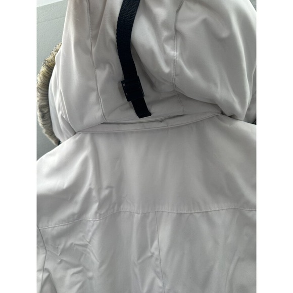 ANDREW MARC White/Black Quilt Lined Insulated Zip/Snap Faux Fur Hood JACKET XL - Picture 11 of 16